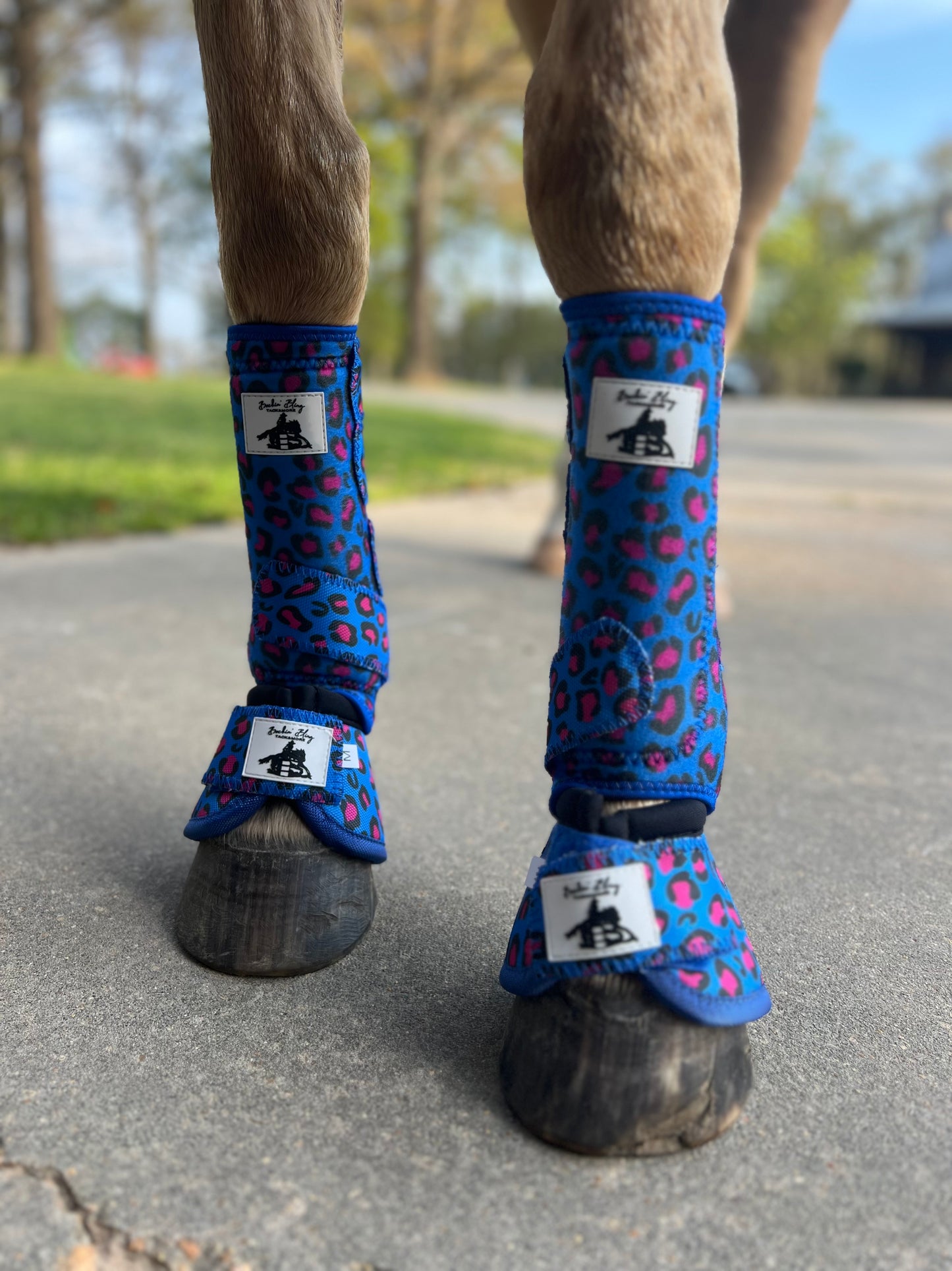 Blue Cheetah Bell Boots