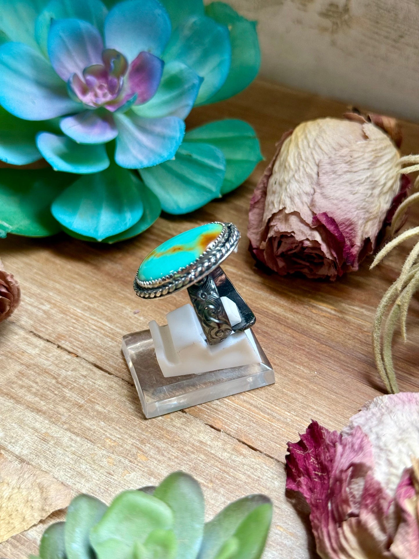 mj ring - round turquoise ring -