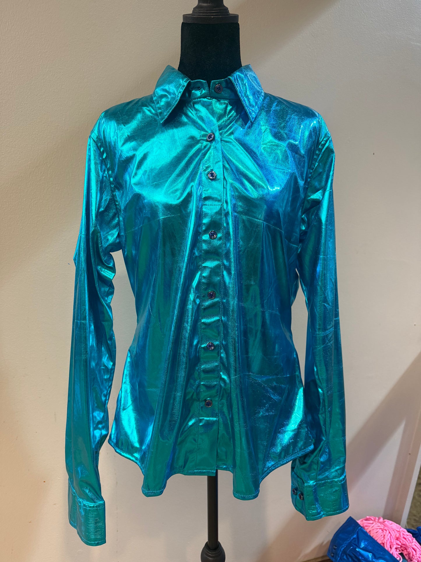 Buckin’ Bling Tack™️ Turquoise Blue Rodeo Shirt