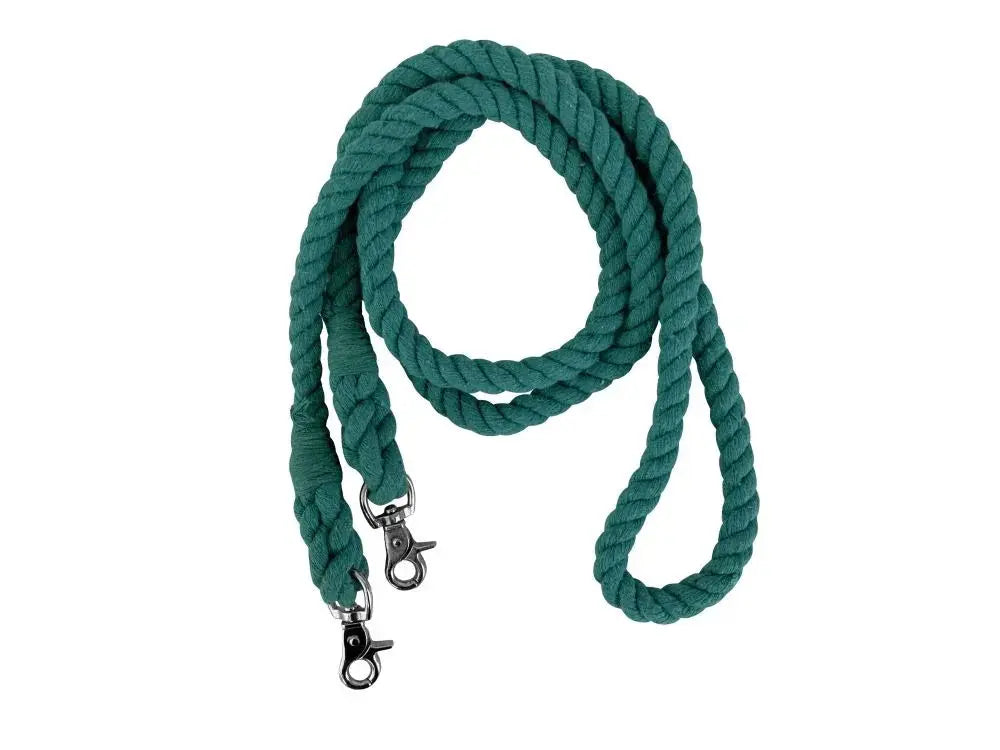 7.5ft BRAIDED COTTON BARREL REINS WITH SCISSOR SNAP ENDS