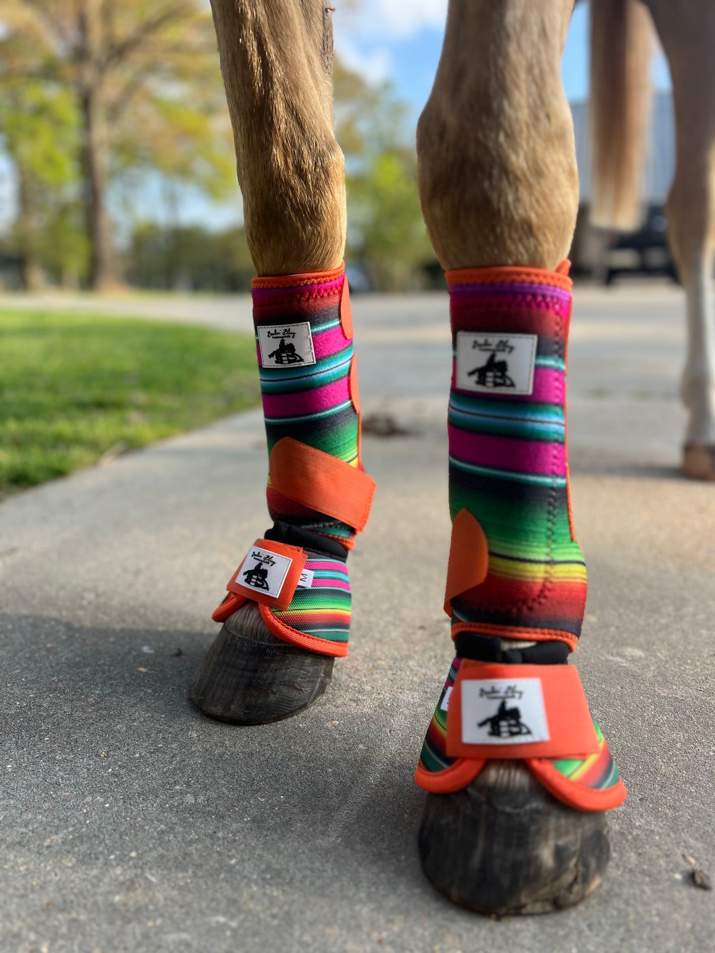 Orange Serape Bell Boots