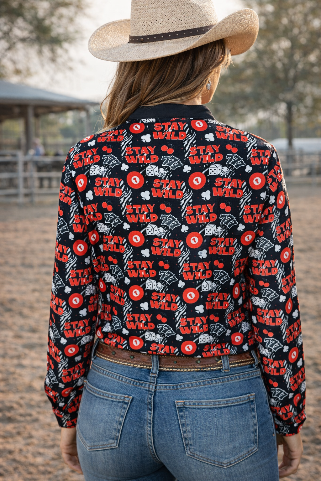 Stay Wild Quarter Button Long Sleeve Pullover Blouse