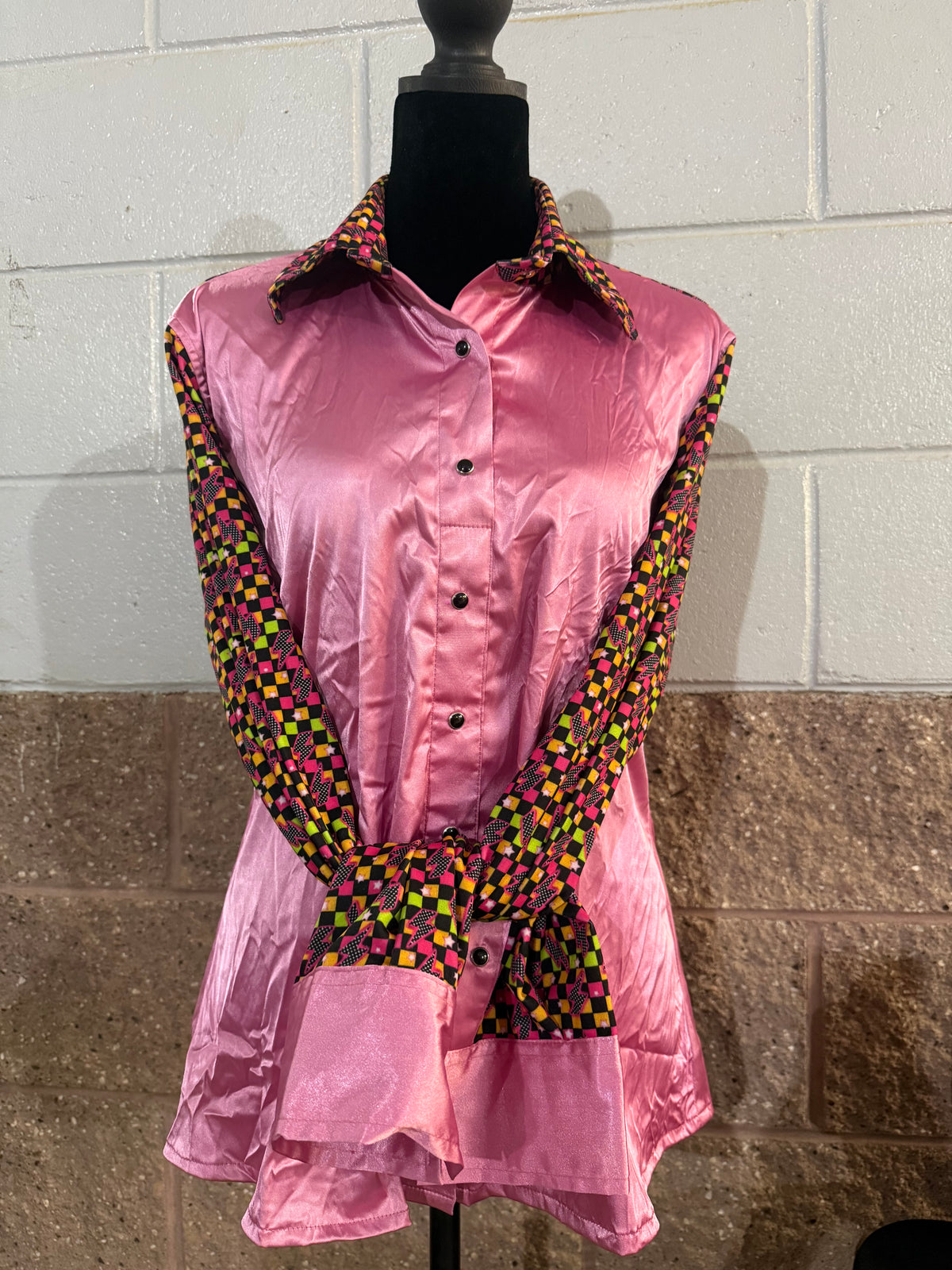 Buckin’ Bling™️ Checkered Lightening Bolt Rodeo Shirt