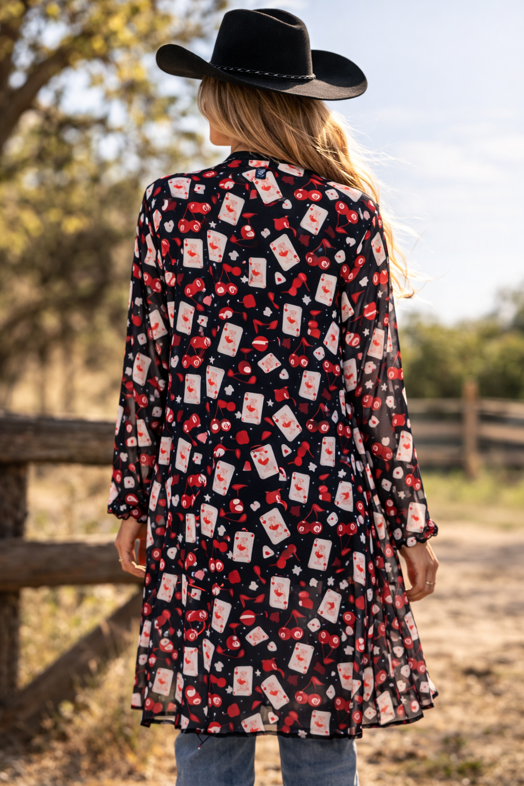 Lady Luck Longline Mesh Cardigan