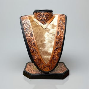 Tooled Leather or cowhide necklace holders