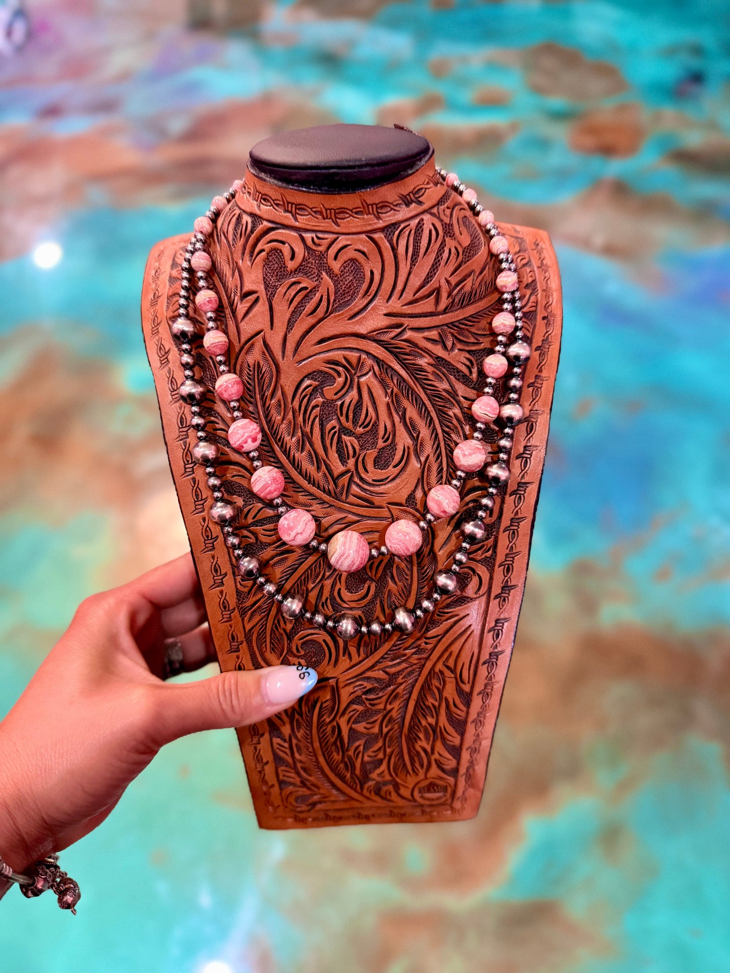 Jaci Set A Rhodochrosite & Sterling Silver Duo