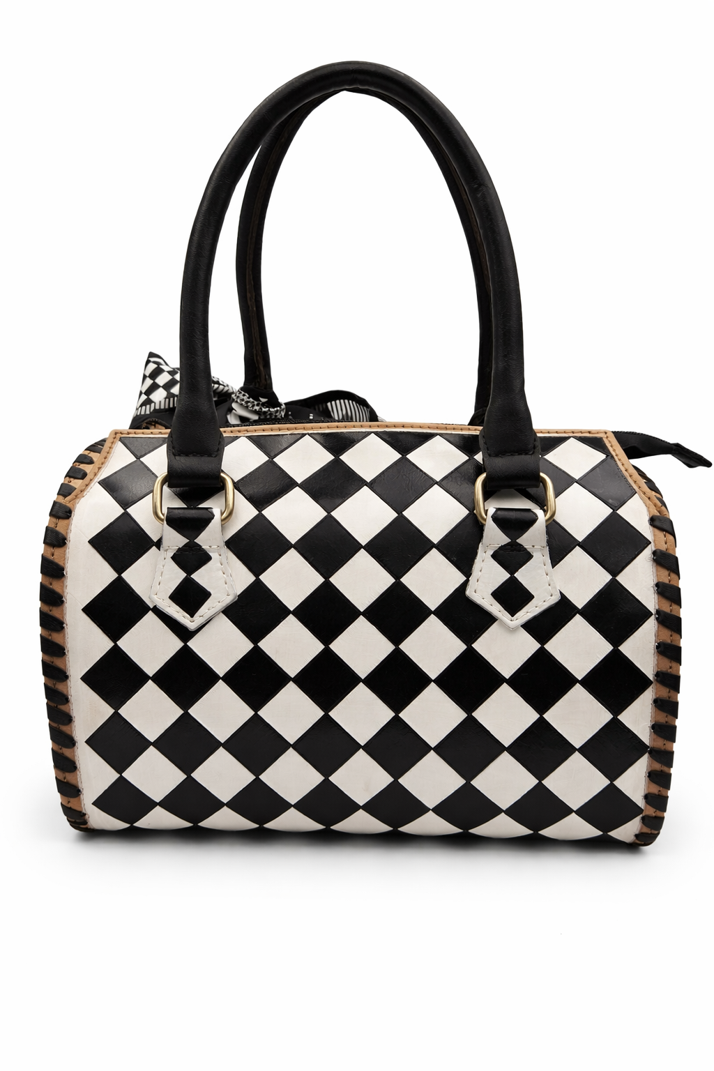 Midnight Rodeo Checkered Leather Speedy Handbag