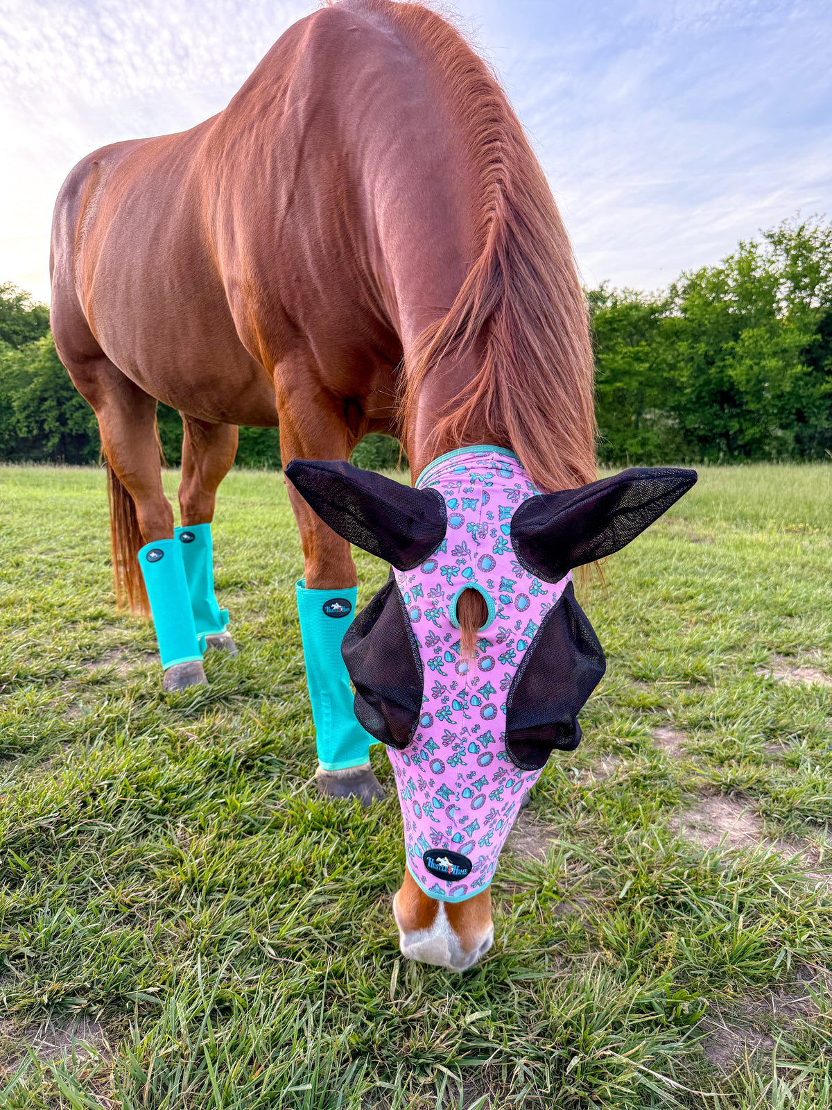 Turquoise Green Stomp Stopper Fly Boots