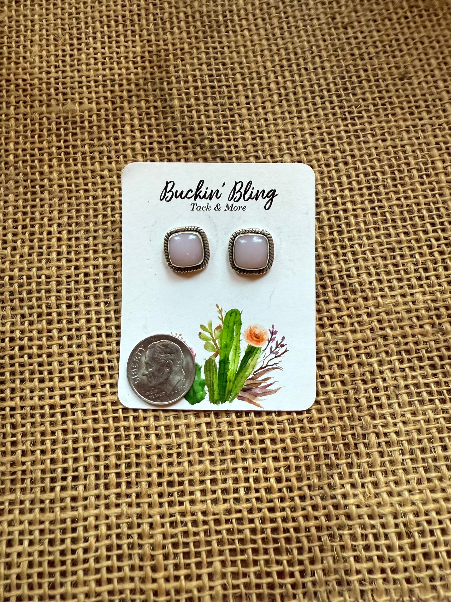 Genuine Pink Conch Turquoise Earrings with Sterling Silver