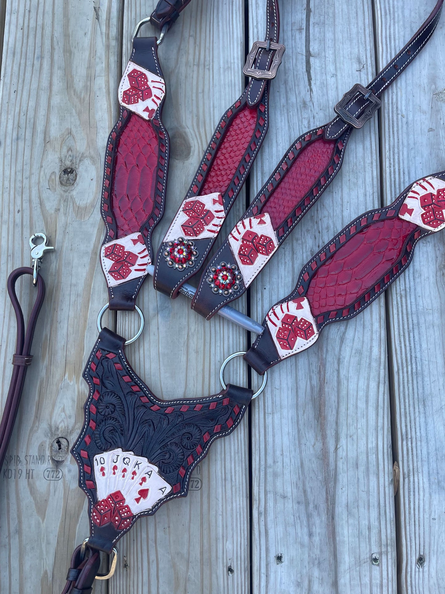 READY TO SHIP Western Tack Set - Red Playing Card, Gladiator (BHT014)