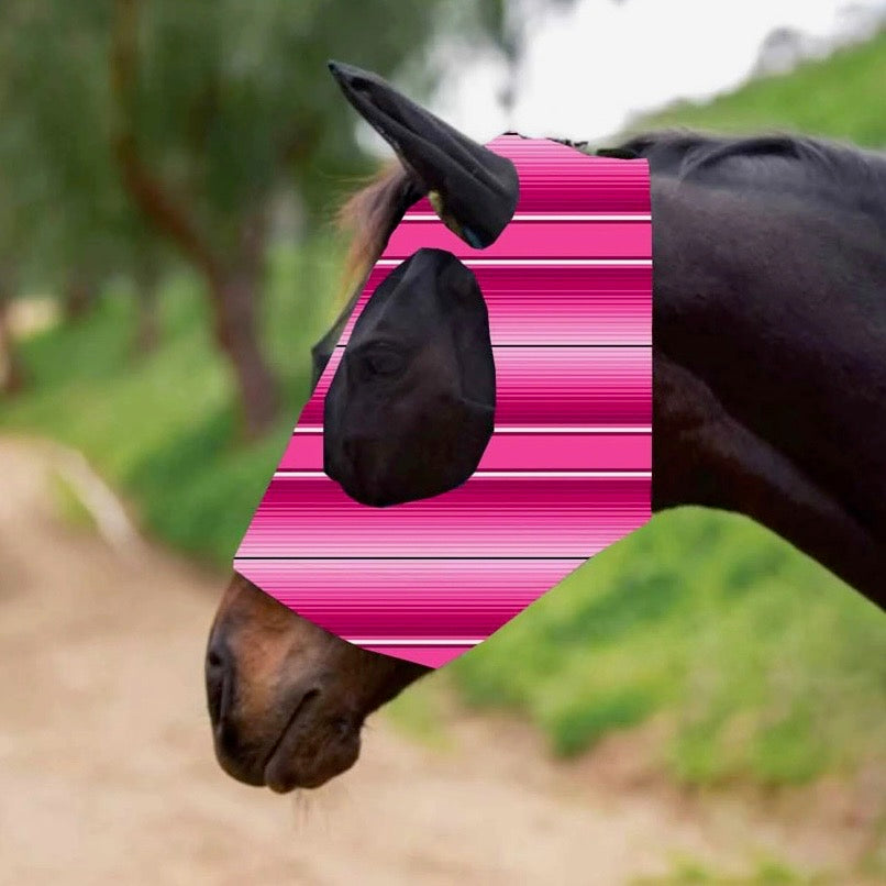 Hot Pink Serape Horse Lyrca Fly Mask