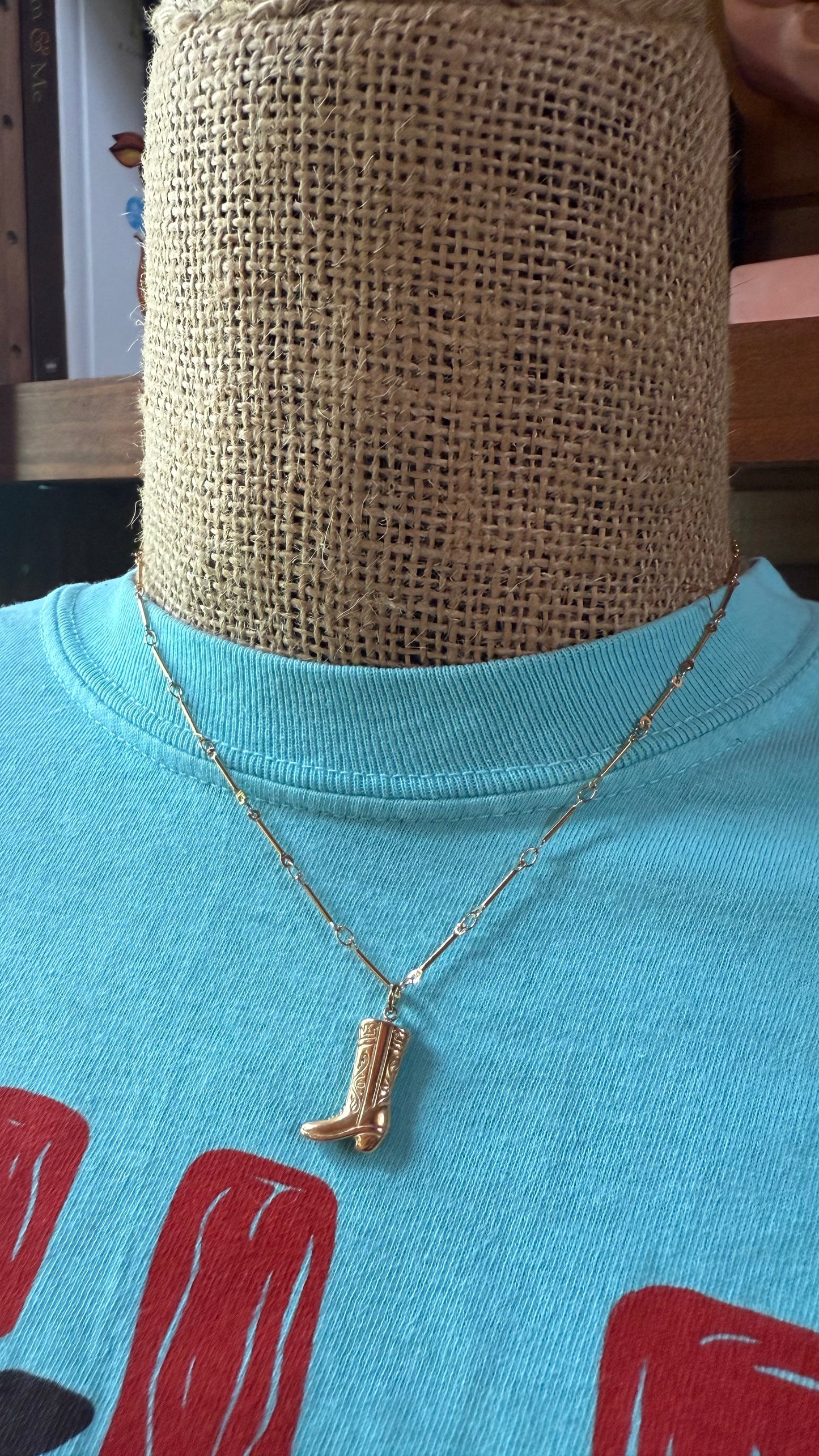 Gold Plated Boot Necklace