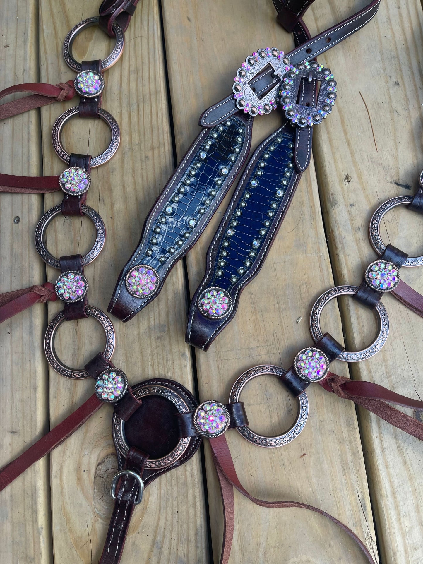 Ready to ship Western Tack Set - Black Fringe, Ring Style (BHT050)