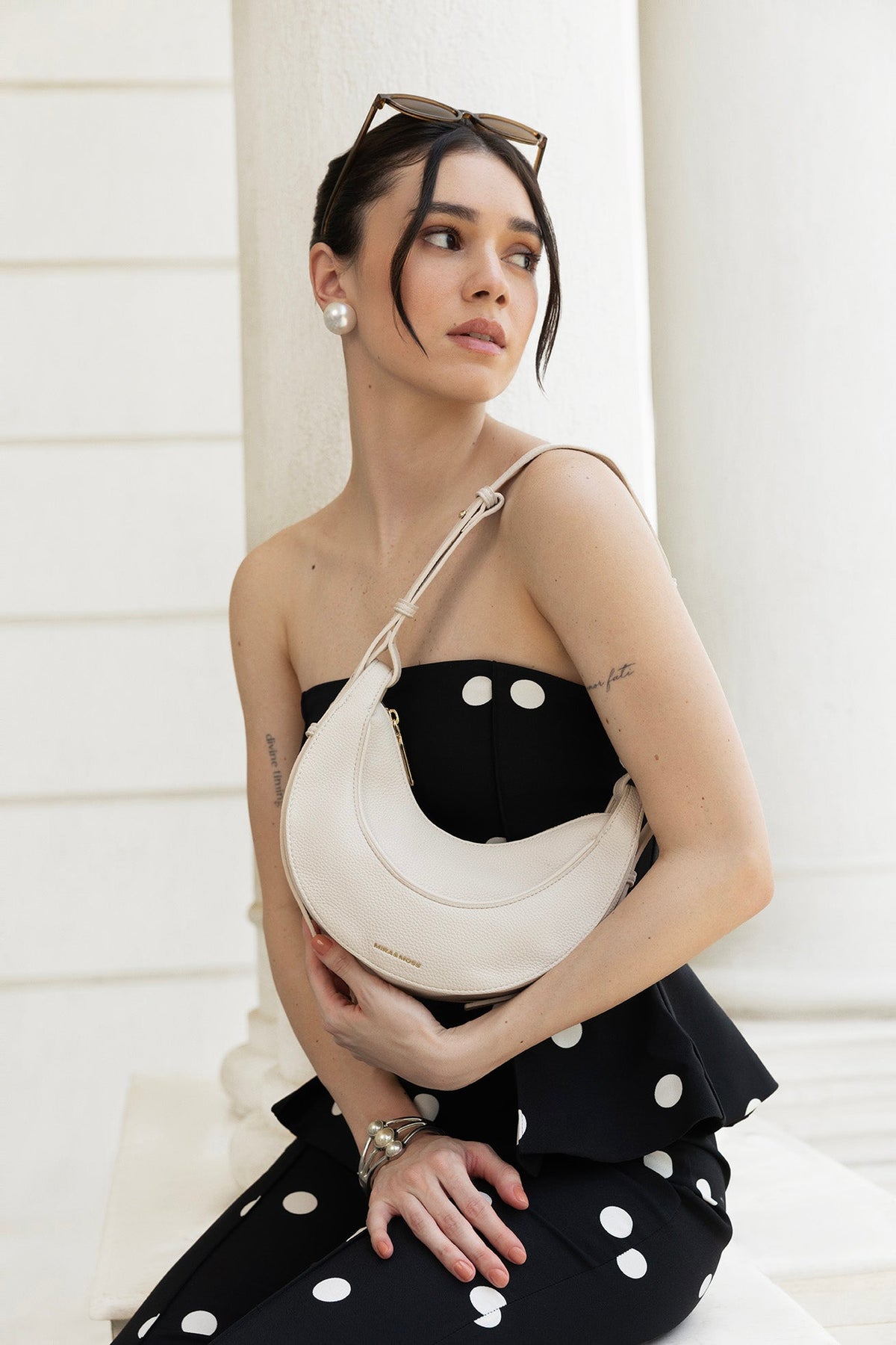 Mira & Moss Esme Luna Shoulder Bag - Frost