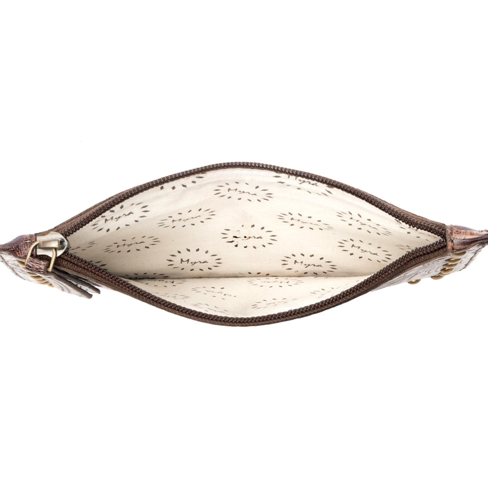 Myra Petalwild Western Wallet for Women in brown with embossed detail