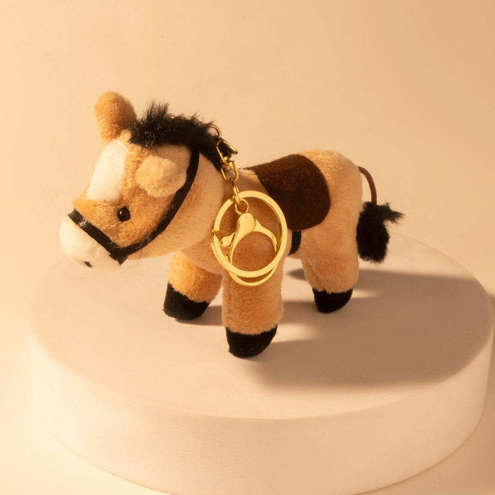 Myra Golden Gallop Bag Charm in Caramel Tan