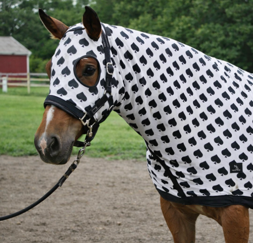 Smokin Spades Spandex Horse Hood