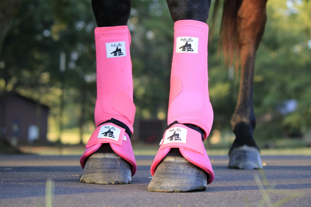 Neon Pink Splint Boots