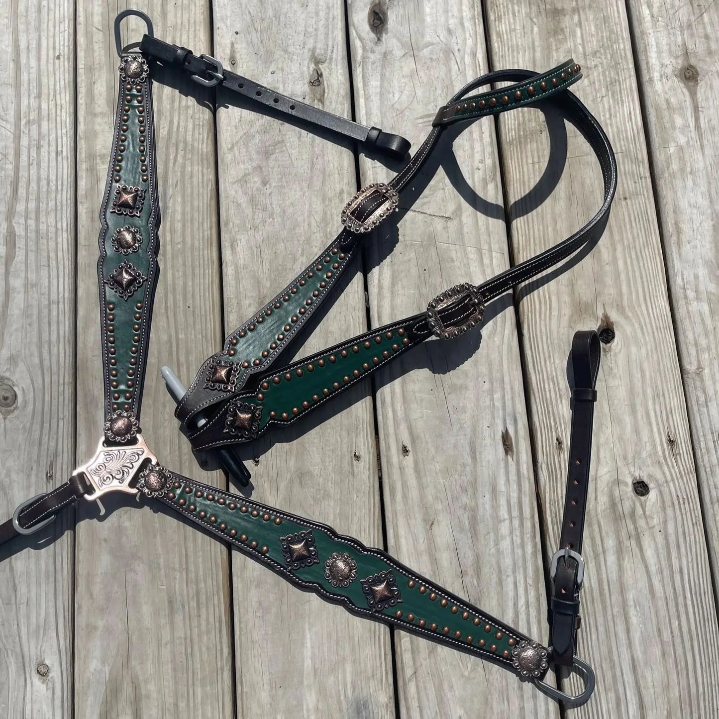 READY TO SHIP Western Tack Set - Hunter Green (BHT096)