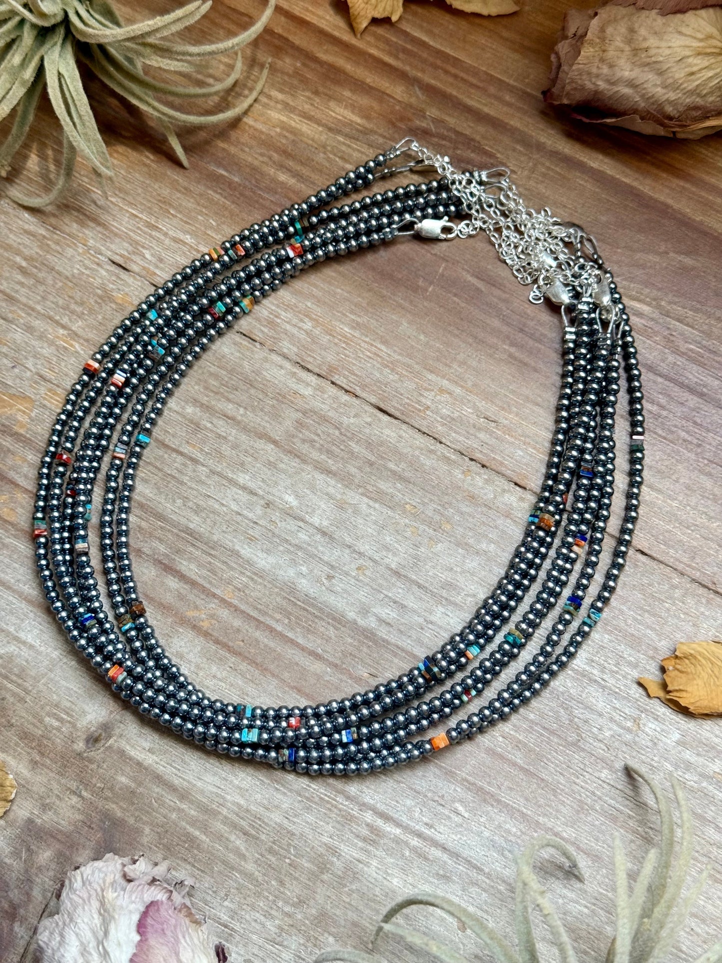 Sterling Silver Pearl & Gemstone Cube Necklace — Pick Your Favorite