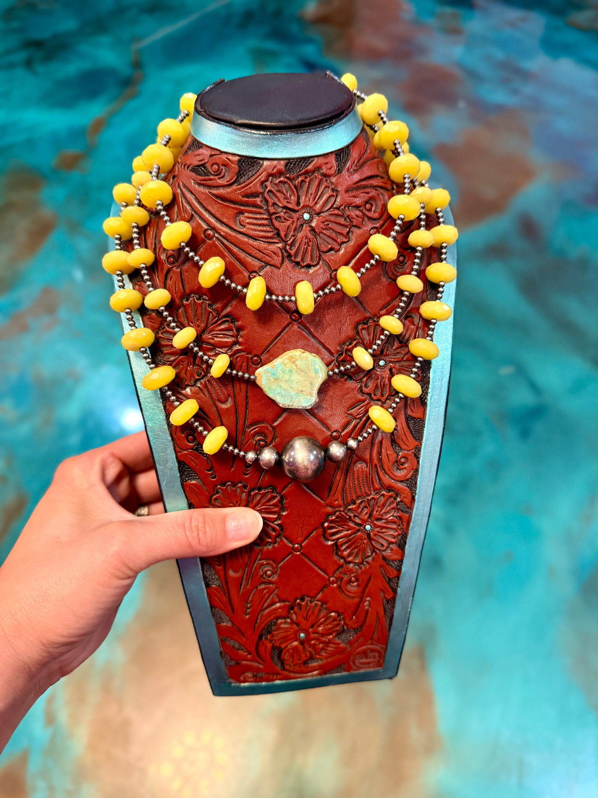 One Time Pieces – Faceted Lemon Jade, Turquoise & Sterling Silver Necklaces