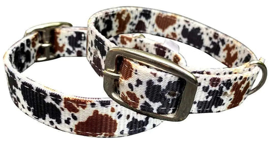 Cow print design nylon dog collar