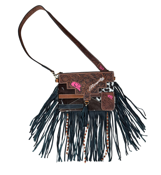 Howdy Tooled Leather Handbag