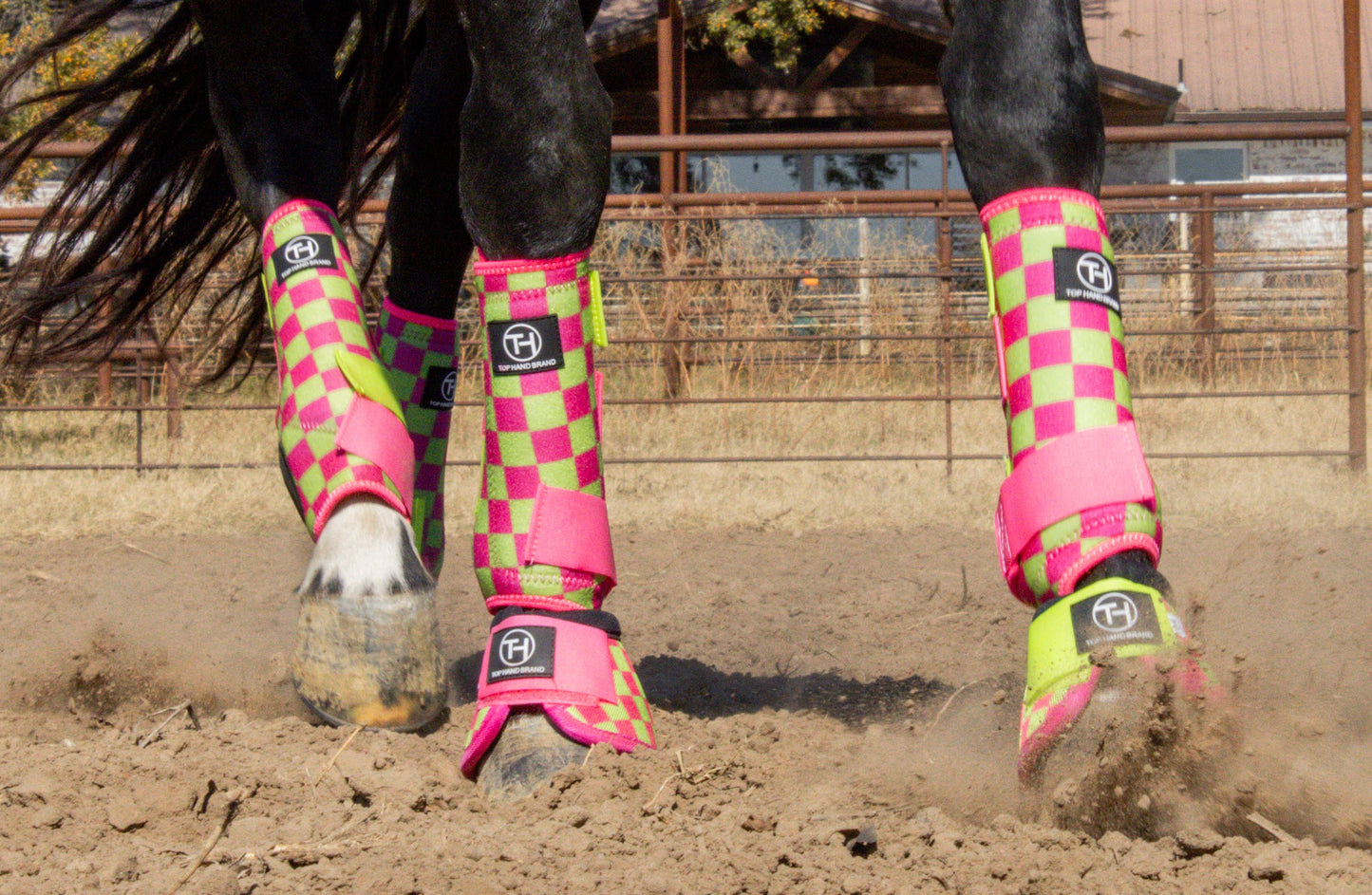 Lime/Pink Checkered Sport Boots