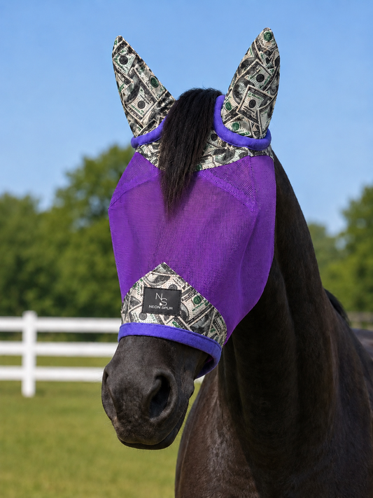 Entry Fees Fly Mask w/ Ears - Purple - Full/Std Size