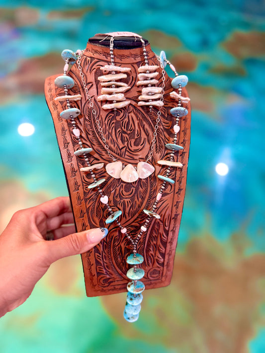 Jaci Set Fresh Water and Turquoise Lariat Set - Pick Your Favorite