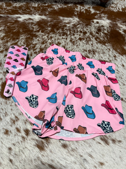 Pink Shorts With Cowboy Hats