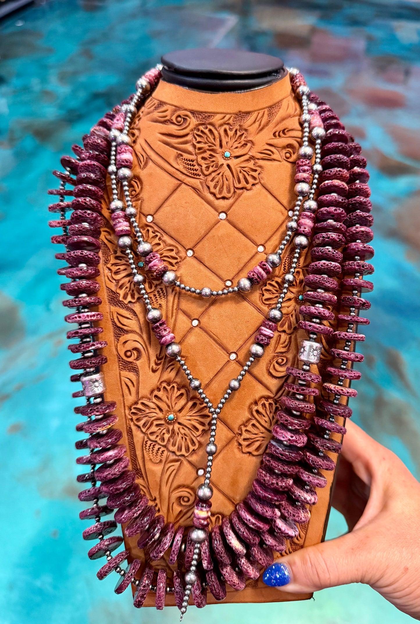Jaci Purple Spiny Oyster & Sterling Silver Pearl Necklace — Pick Your Favorite