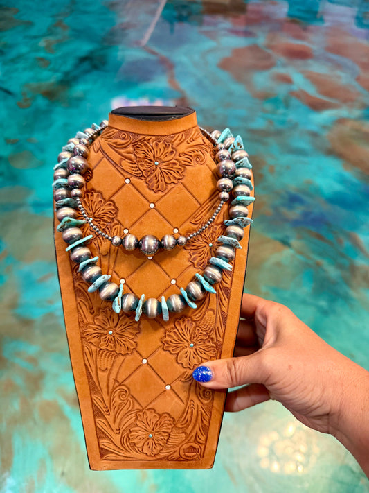 Jaci Chunky Turquoise & Sterling Silver Pearl Necklace — Pick Your Favorite