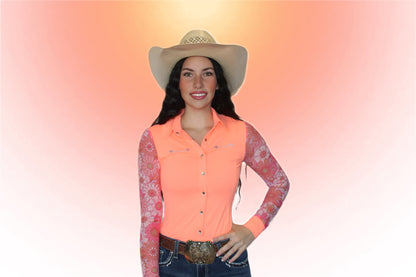 AeroTEQ Wildflower Fever Mesh Pearl Snap Rodeo Shirt