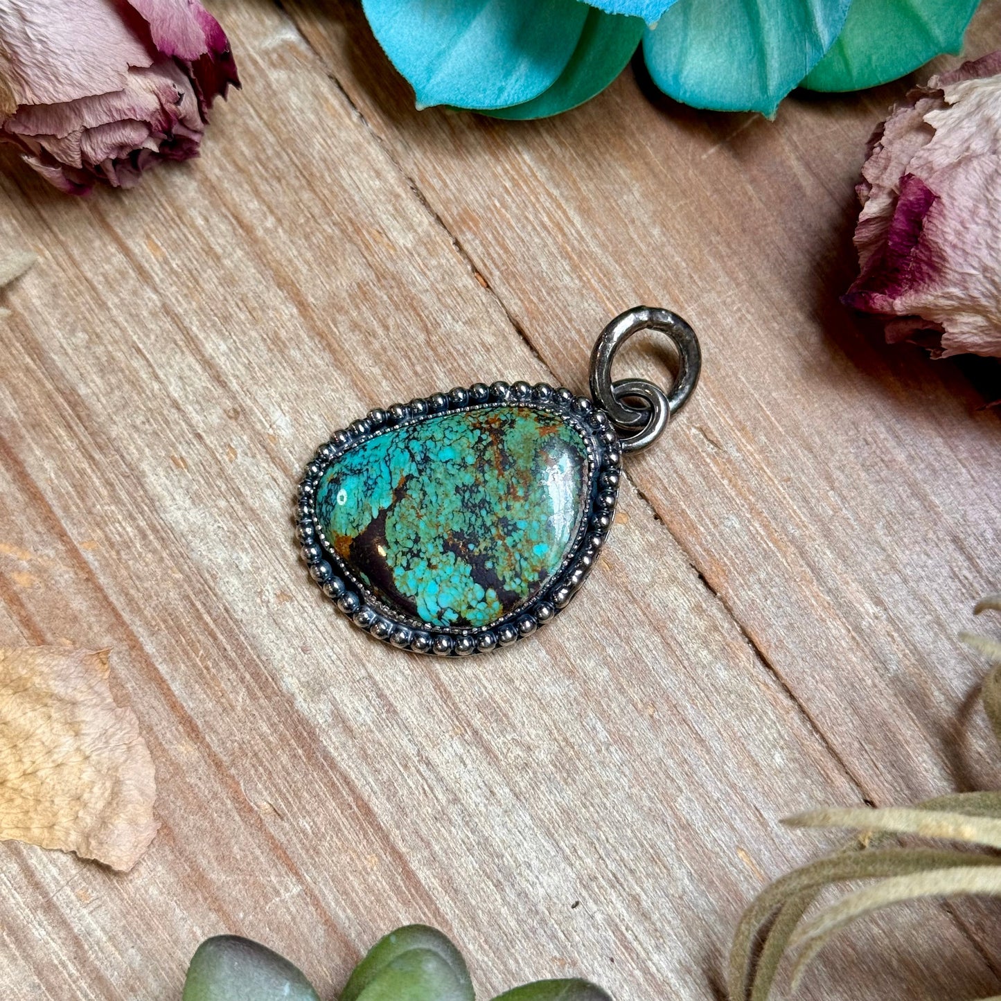 MJ Freeform Turquoise Pendant – Sterling Silver
