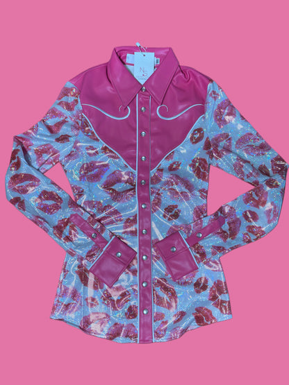 Girls Smooch & Spur Western Pearl Snap Rodeo Shirt