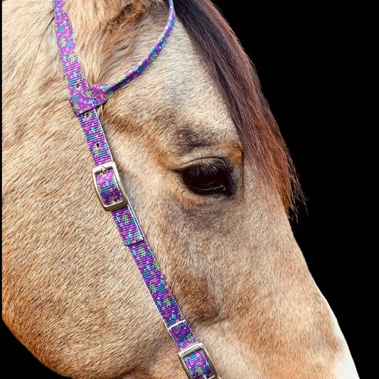 Neon Yeehaw Nylon One Ear Headstall