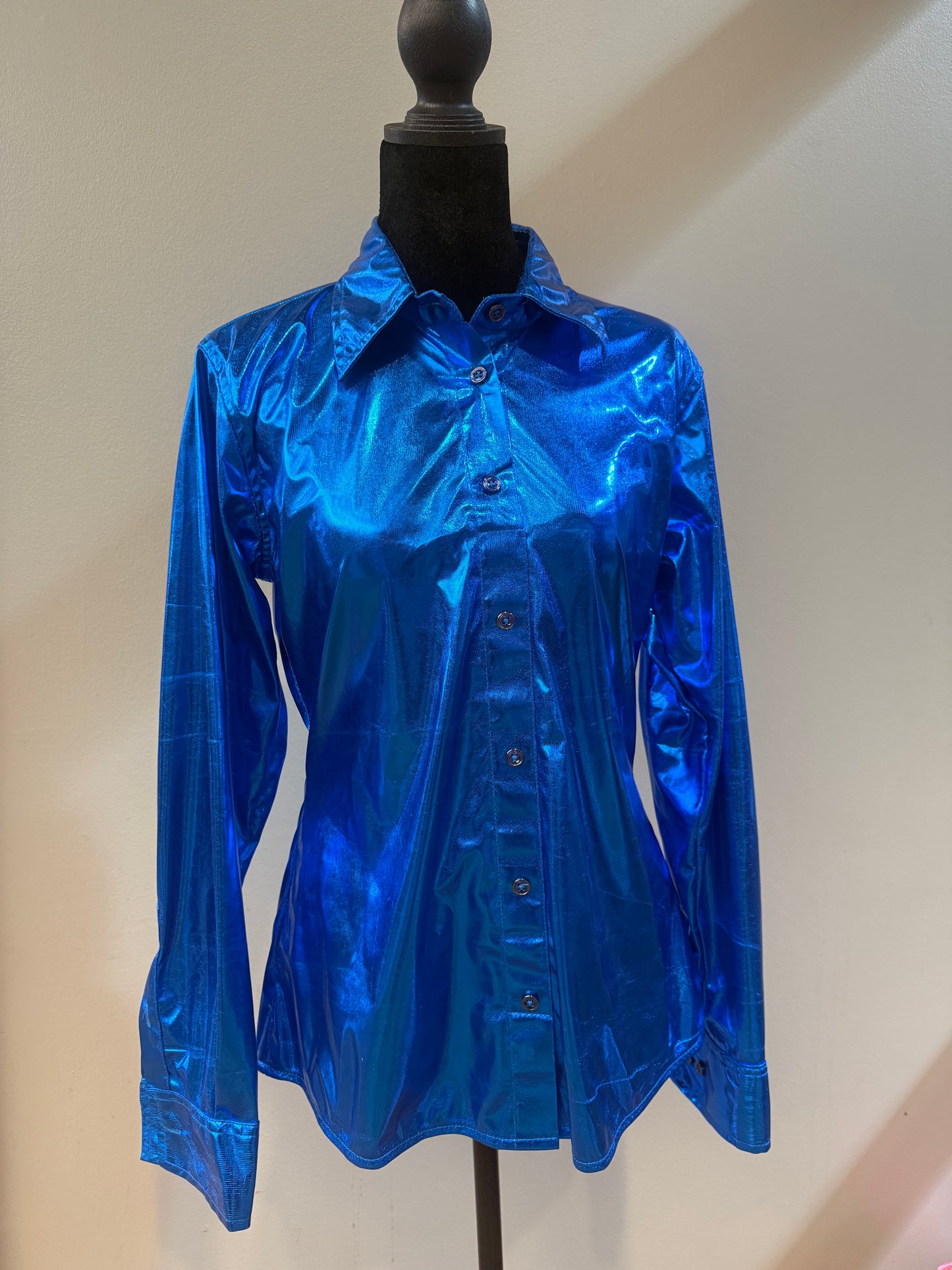 Buckin’ Bling Tack™️ Peacock Blue Rodeo Shirt