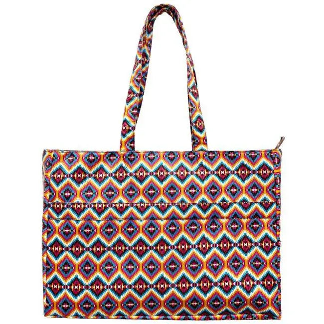 Bright Pink Southwest Nylon Travel Tote
