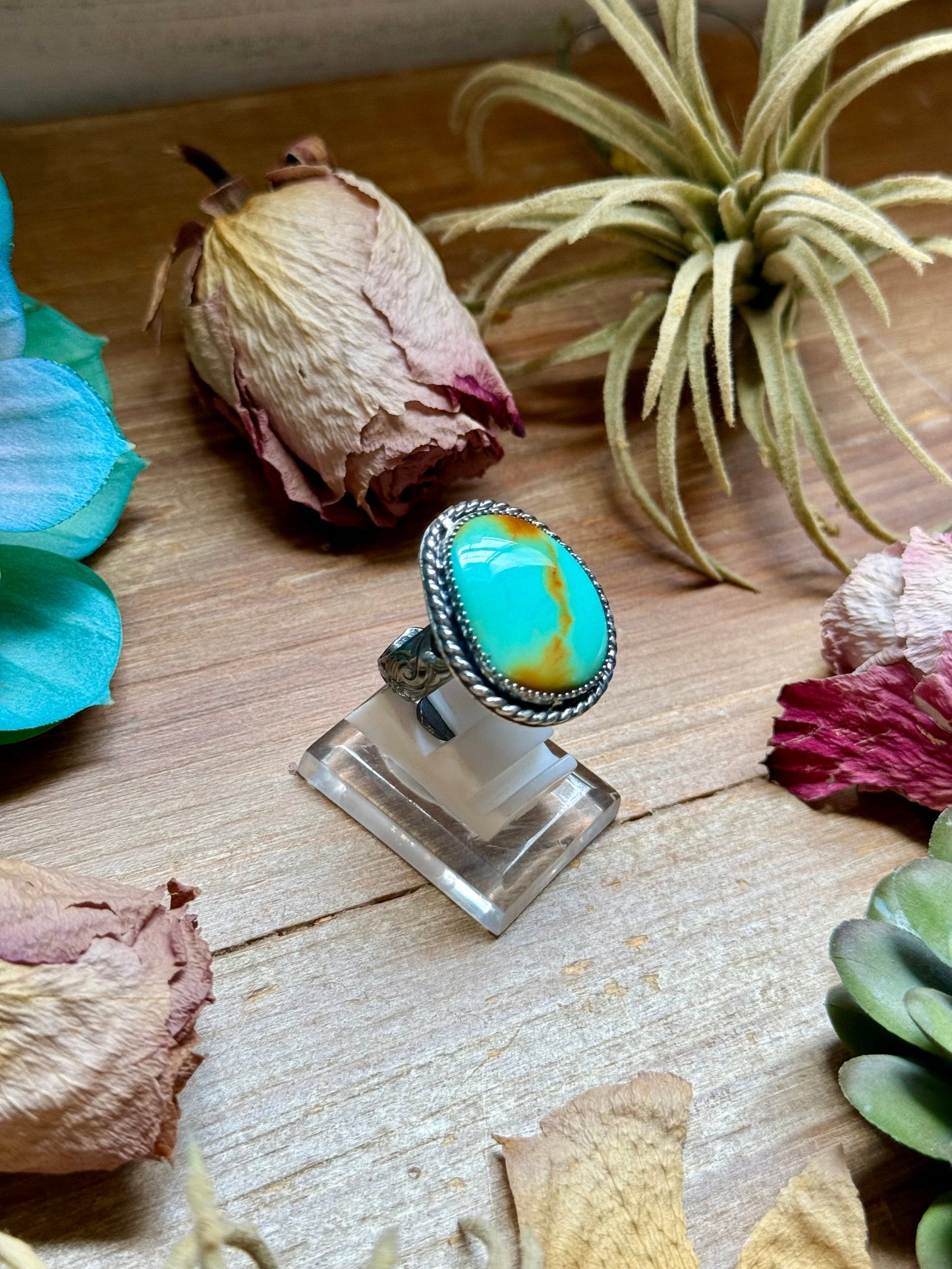 mj ring - round turquoise ring -