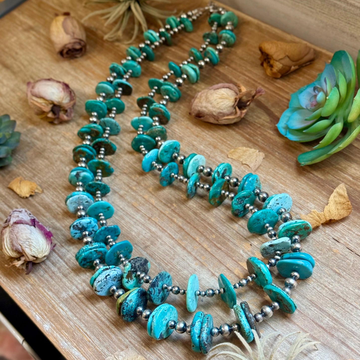 Jaci  Two-Necklace Graduated Blue-Green Turquoise Showstopper Stack