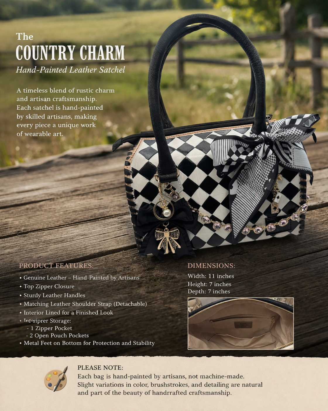 Midnight Rodeo Checkered Leather Speedy Handbag