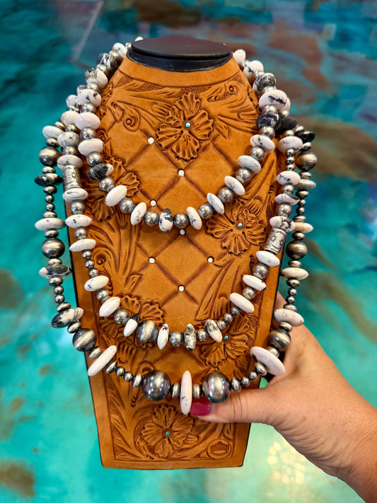 Jaci Stack – High-Quality White Buffalo & Sterling Silver Necklaces