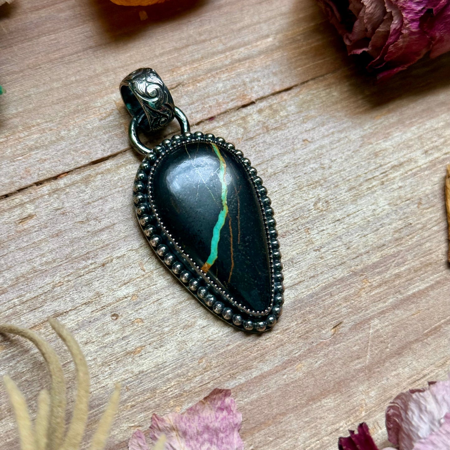 Black Jack Turquoise Pendant