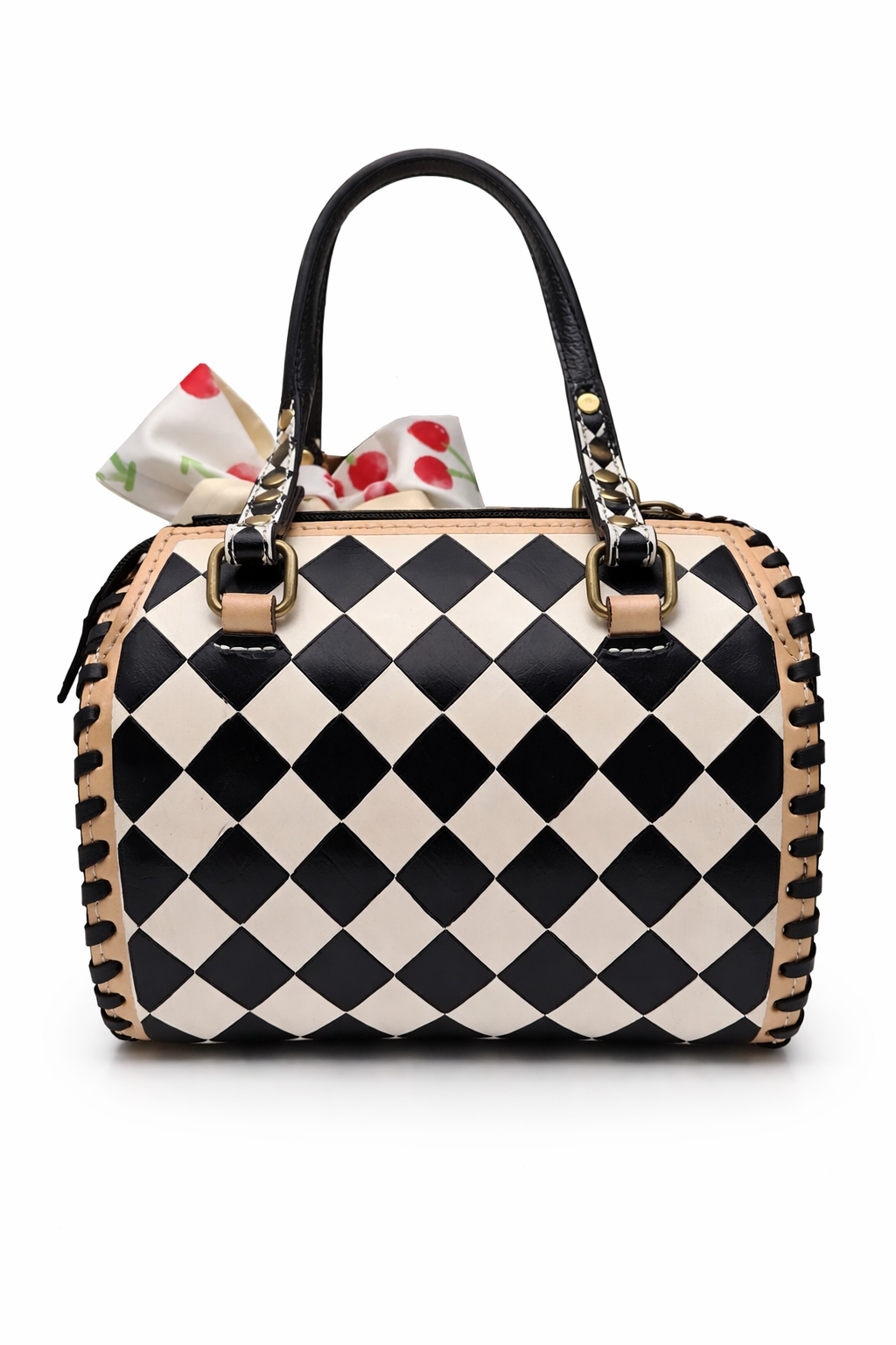 Neon Spur “Cherry on Top” Checkered Speedy Mini Bag