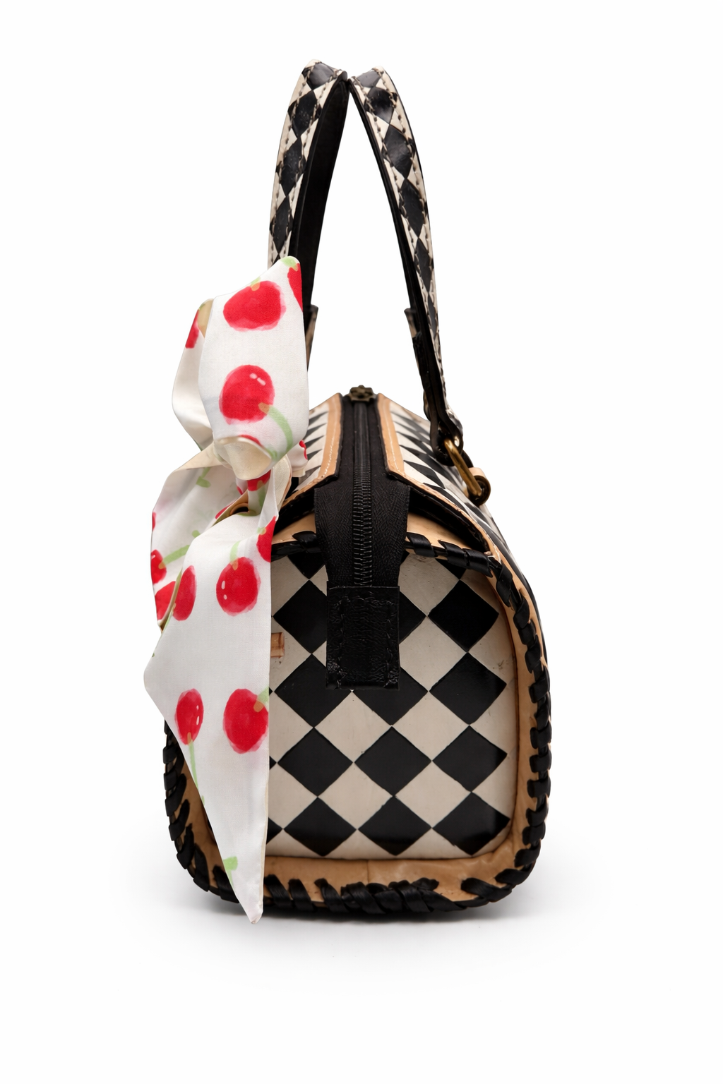 Neon Spur “Cherry on Top” Checkered Speedy Mini Bag