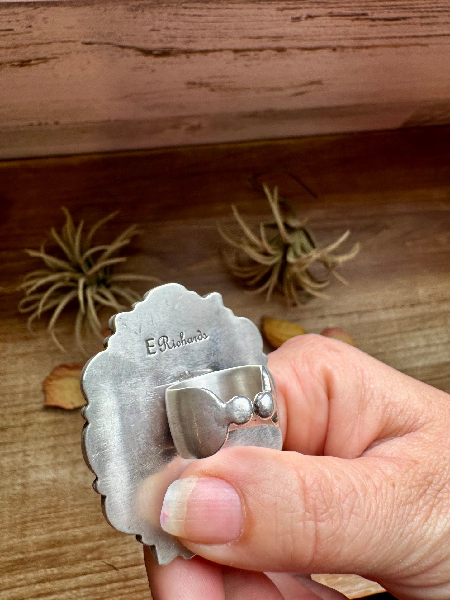 Adjustable Cluster Ring – Purple Spiny Oyster & Sonoran Gold by E. Richards, Native Made