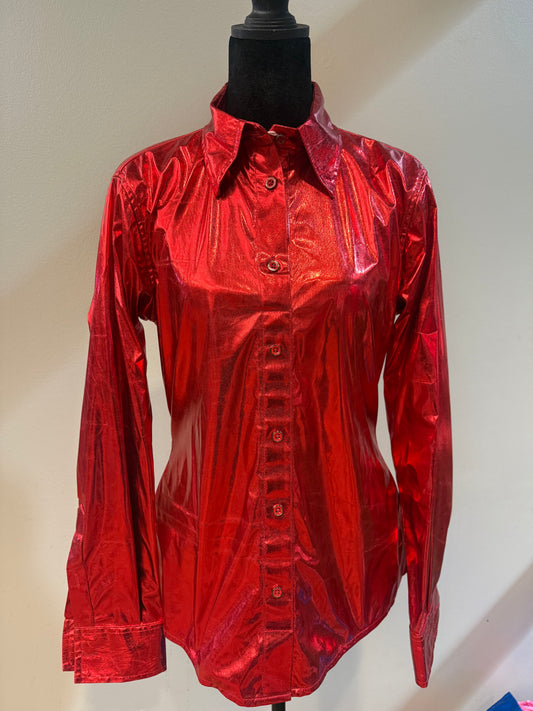 Buckin’ Bling Tack™️ Royal Red Rodeo Shirt