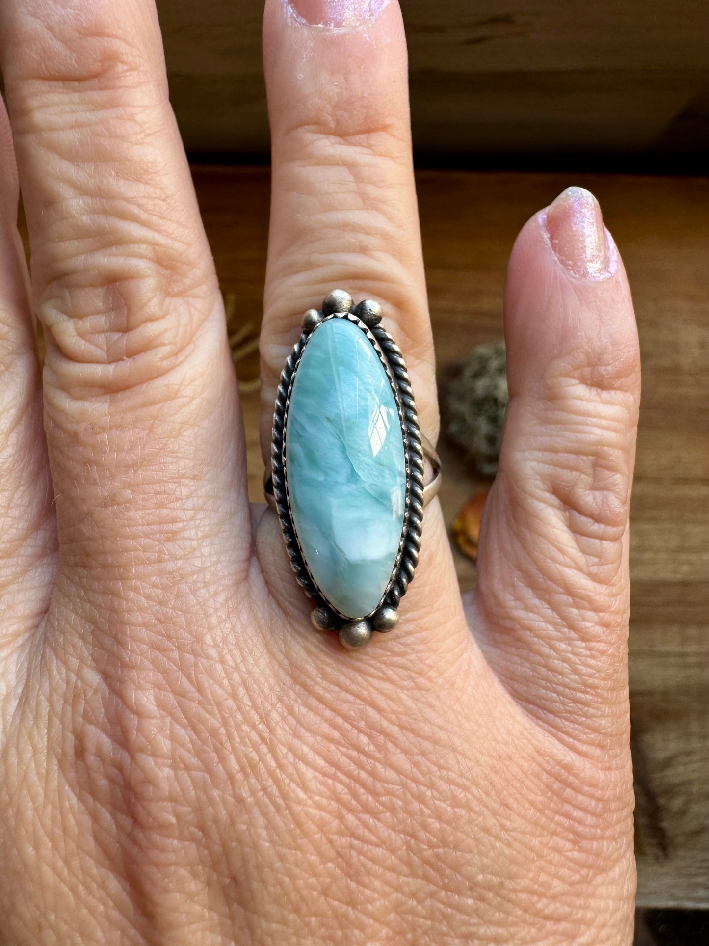 Long Ring- Size 6.5 - Laramar & sterling silver