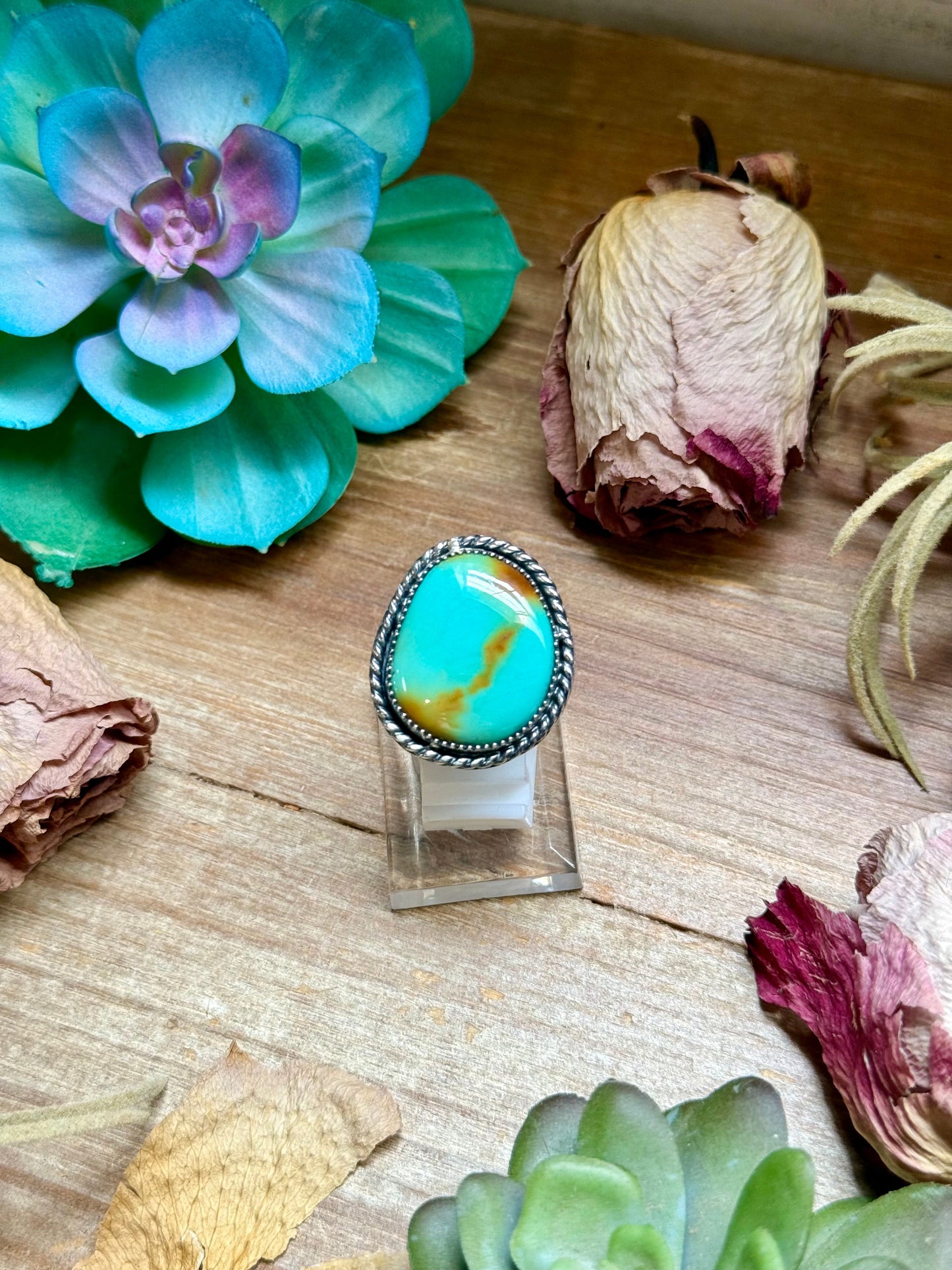 mj ring - round turquoise ring -